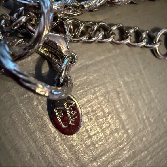 Cookie Lee Silver Tone Circles Statement Necklace - Picture 5 of 5